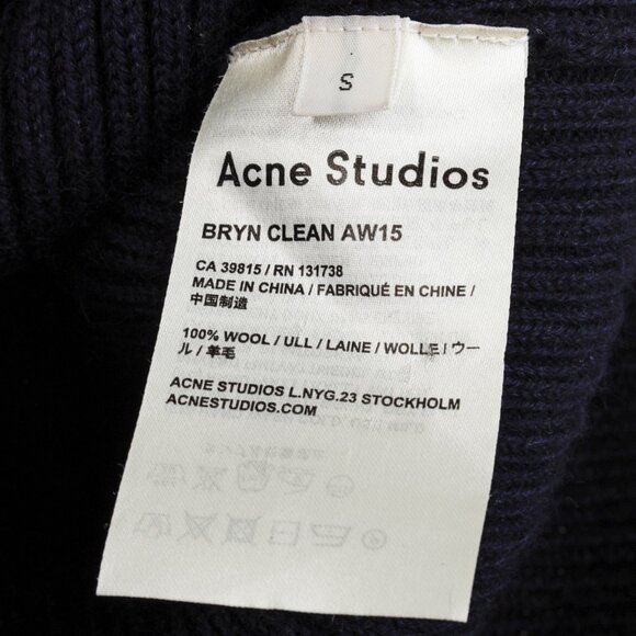 Acne Studios 2015 Bryn Clean Navy Wool Turtleneck Sweater - Picture 9 of 10